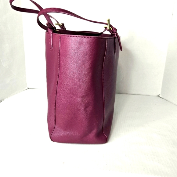 Tory Burch Emerson Tote Handbag. Burgundy, Saffiano Leather, Large. - Picture 10 of 16